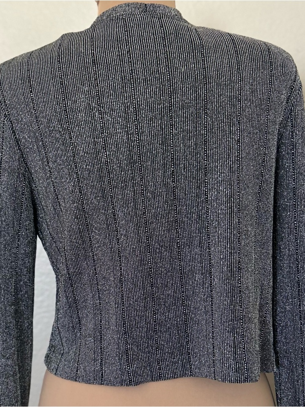 Open-Front Ribbed Formal Cardigan - Picture 9 of 11